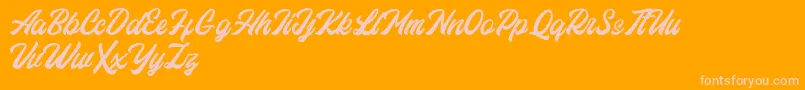 Eastchaft FREE-Schriftart – Rosa Schriften auf orangefarbenem Hintergrund