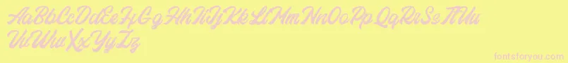 Eastchaft FREE-Schriftart – Rosa Schriften auf gelbem Hintergrund