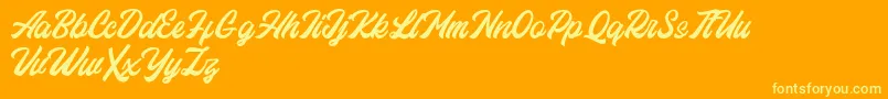 Eastchaft FREE-Schriftart – Gelbe Schriften auf orangefarbenem Hintergrund