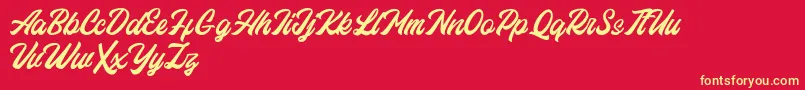Eastchaft FREE Font – Yellow Fonts on Red Background