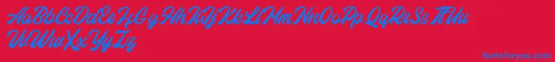 Eastchaft FREE Font – Blue Fonts on Red Background