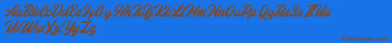 Eastchaft FREE Font – Brown Fonts on Blue Background