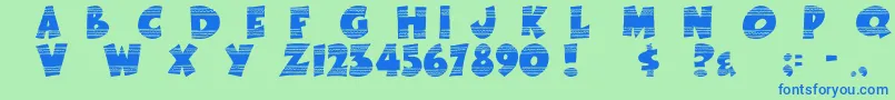 Шрифт EasterFunbyTom – синие шрифты на зелёном фоне