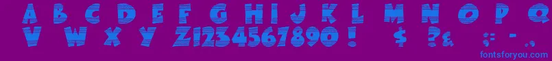 フォントEasterFunbyTom – 紫色の背景に青い文字