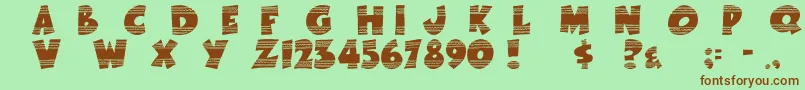 EasterFunbyTom-fontti – ruskeat fontit vihreällä taustalla