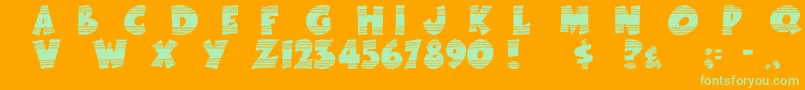 EasterFunbyTom-Schriftart – Grüne Schriften auf orangefarbenem Hintergrund