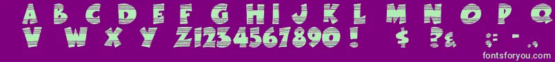 EasterFunbyTom-fontti – vihreät fontit violetilla taustalla