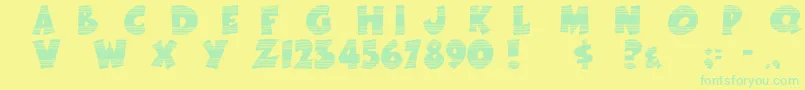 EasterFunbyTom Font – Green Fonts on Yellow Background