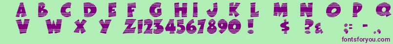 EasterFunbyTom-Schriftart – Violette Schriften auf grünem Hintergrund