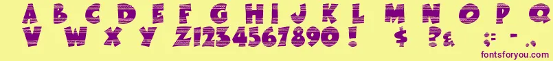 EasterFunbyTom-fontti – violetit fontit keltaisella taustalla