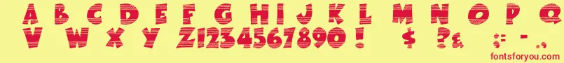 EasterFunbyTom Font – Red Fonts on Yellow Background