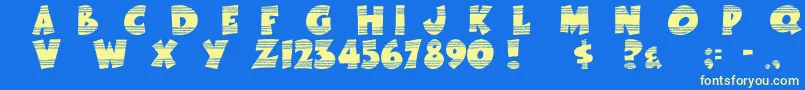 フォントEasterFunbyTom – 黄色の文字、青い背景