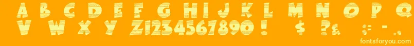 EasterFunbyTom-Schriftart – Gelbe Schriften auf orangefarbenem Hintergrund