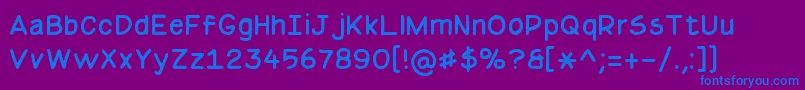フォントBasicComicalRegularNc – 紫色の背景に青い文字