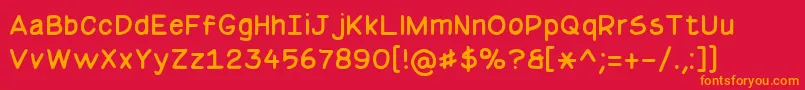 フォントBasicComicalRegularNc – 赤い背景にオレンジの文字