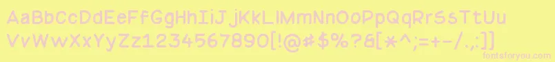 BasicComicalRegularNc Font – Pink Fonts on Yellow Background