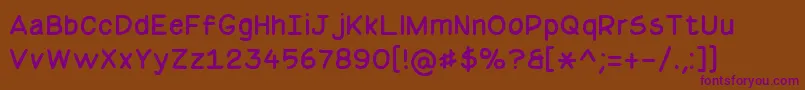 BasicComicalRegularNc Font – Purple Fonts on Brown Background