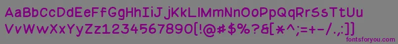 Шрифт BasicComicalRegularNc – фиолетовые шрифты на сером фоне