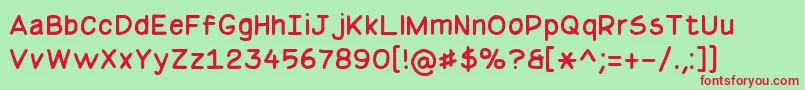 BasicComicalRegularNc Font – Red Fonts on Green Background