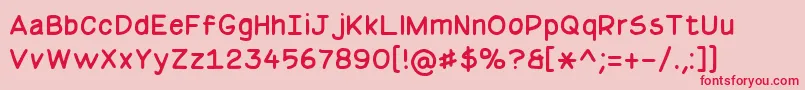 BasicComicalRegularNc Font – Red Fonts on Pink Background