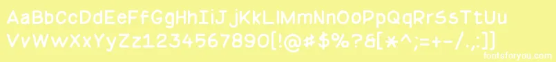 BasicComicalRegularNc Font – White Fonts on Yellow Background