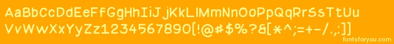 Шрифт BasicComicalRegularNc – жёлтые шрифты на оранжевом фоне