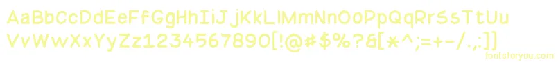 BasicComicalRegularNc-fontti – keltaiset fontit valkoisella taustalla