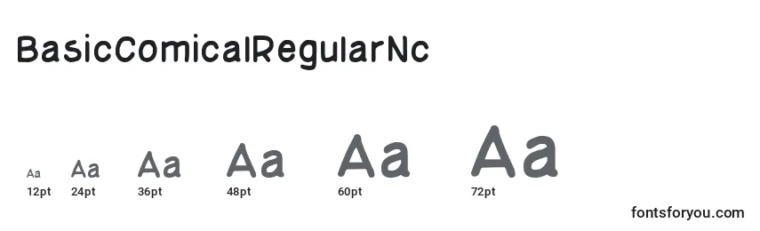 Размеры шрифта BasicComicalRegularNc