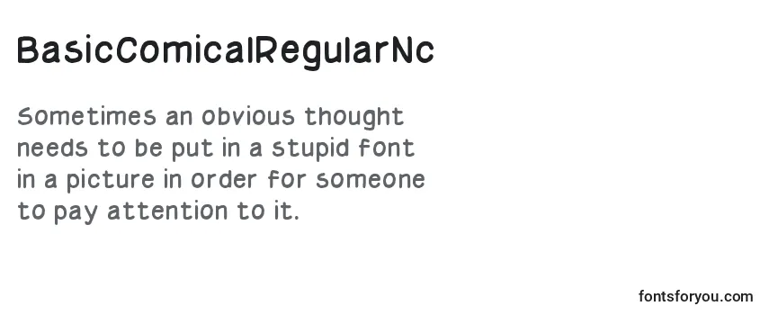 Review of the BasicComicalRegularNc Font
