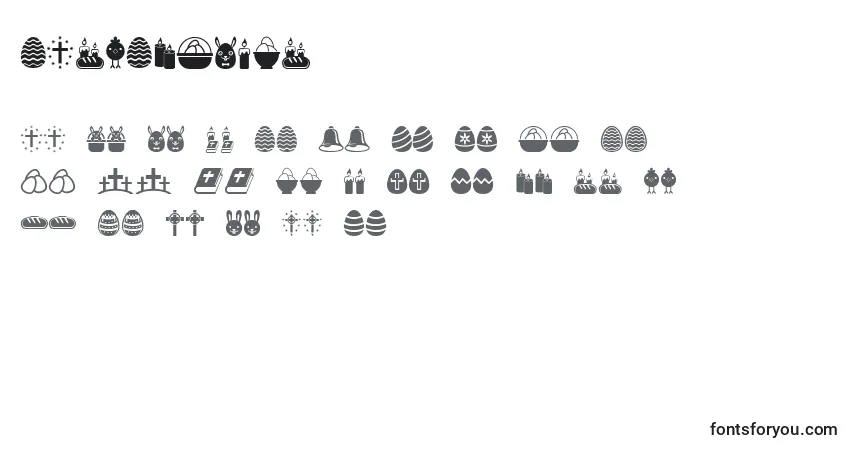 Czcionka EasterIcons – alfabet, cyfry, specjalne znaki