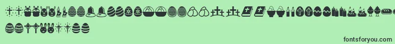 フォントEasterIcons – 緑の背景に黒い文字