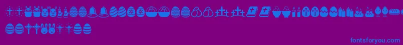 EasterIcons-Schriftart – Blaue Schriften auf violettem Hintergrund