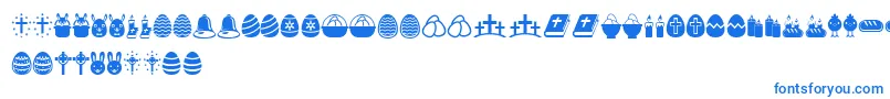 フォントEasterIcons – 白い背景に青い文字