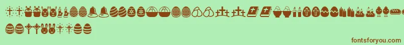 EasterIcons Font – Brown Fonts on Green Background