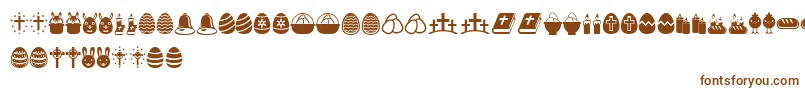 フォントEasterIcons – 白い背景に茶色のフォント