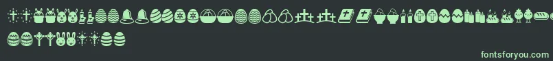 EasterIcons Font – Green Fonts on Black Background