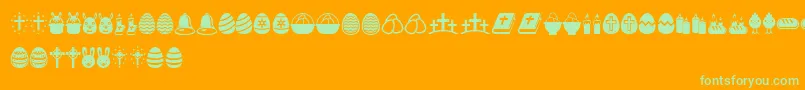 EasterIcons Font – Green Fonts on Orange Background