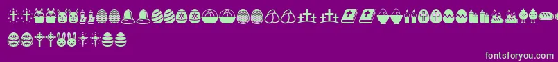 Шрифт EasterIcons – зелёные шрифты на фиолетовом фоне