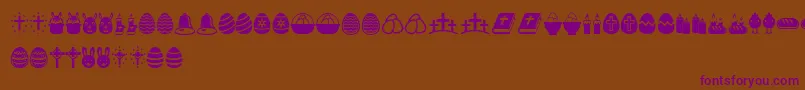 EasterIcons Font – Purple Fonts on Brown Background