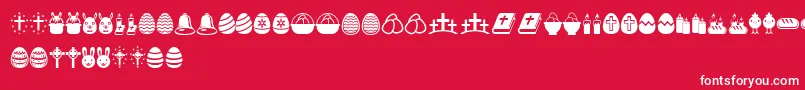 フォントEasterIcons – 赤い背景に白い文字