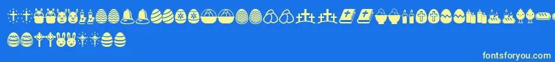 EasterIcons Font – Yellow Fonts on Blue Background