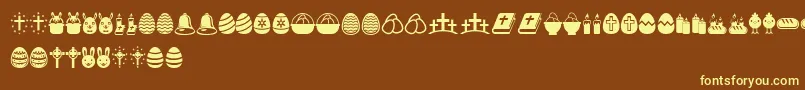 EasterIcons Font – Yellow Fonts on Brown Background