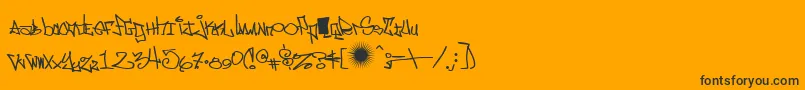 eastm   -Schriftart – Schwarze Schriften auf orangefarbenem Hintergrund