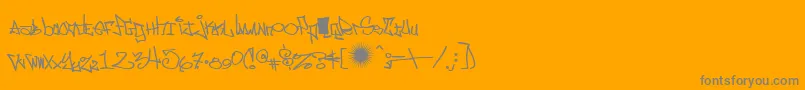 eastm   -Schriftart – Graue Schriften auf orangefarbenem Hintergrund