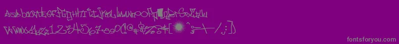 eastm   -fontti – harmaat kirjasimet violetilla taustalla