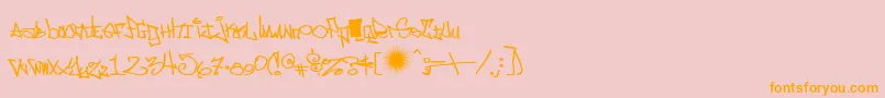 eastm    Font – Orange Fonts on Pink Background