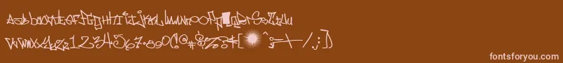 Шрифт eastm    – розовые шрифты на коричневом фоне
