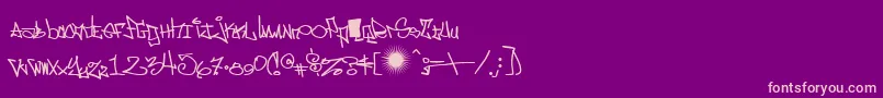 フォントeastm    – 紫の背景にピンクのフォント