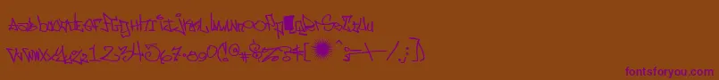 eastm   -fontti – violetit fontit ruskealla taustalla
