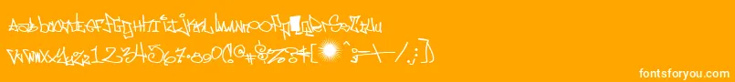 フォントeastm    – オレンジの背景に白い文字
